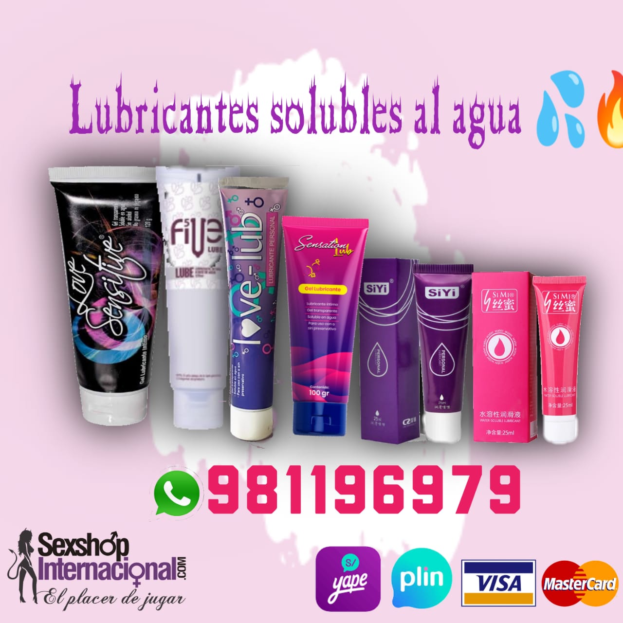 LUBRICANTES INTIMOS SOLUBLES AL AGUA -SEXSHOP MIRAFLORES 981196979 